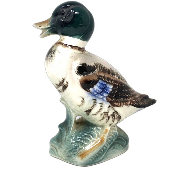 Vintage Japan Mallard Duck Handpainted Porcelain 6" Figurine Cottagecore - Picture 1 of 10